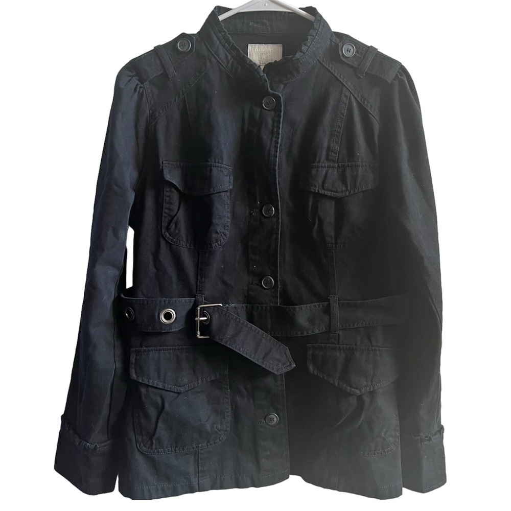 Converse Black Military-Style Belted Jacket
